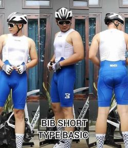 BLUE BASIC BIB SHORT CELANA SEPEDA PADDING HIGHT DENSITY