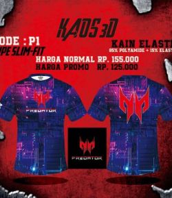 KAOS 3D PREDATOR LENGAN PENDEK TYPE SLIM FIT