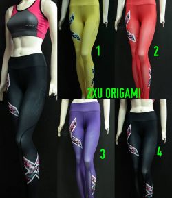 SXB 2XU ORIGAMI LEGGING FULL PRINT SUBLIME COMPRESSION TIGH
