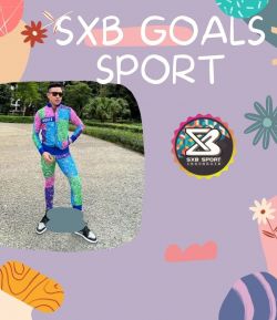 SXB GOALS PATTERN ILUSTRATION BLUE JACKET AND LEGGING