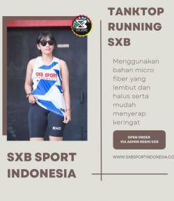 SXB TANKTOP RUNNING PARALLELOGRAM BLUE