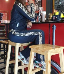 SXB VERSACE BLACK PRINT JACKET AND LONG PANTS